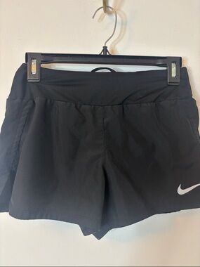 Nike Women's Black Athletic Running Shorts with White Swoosh XS